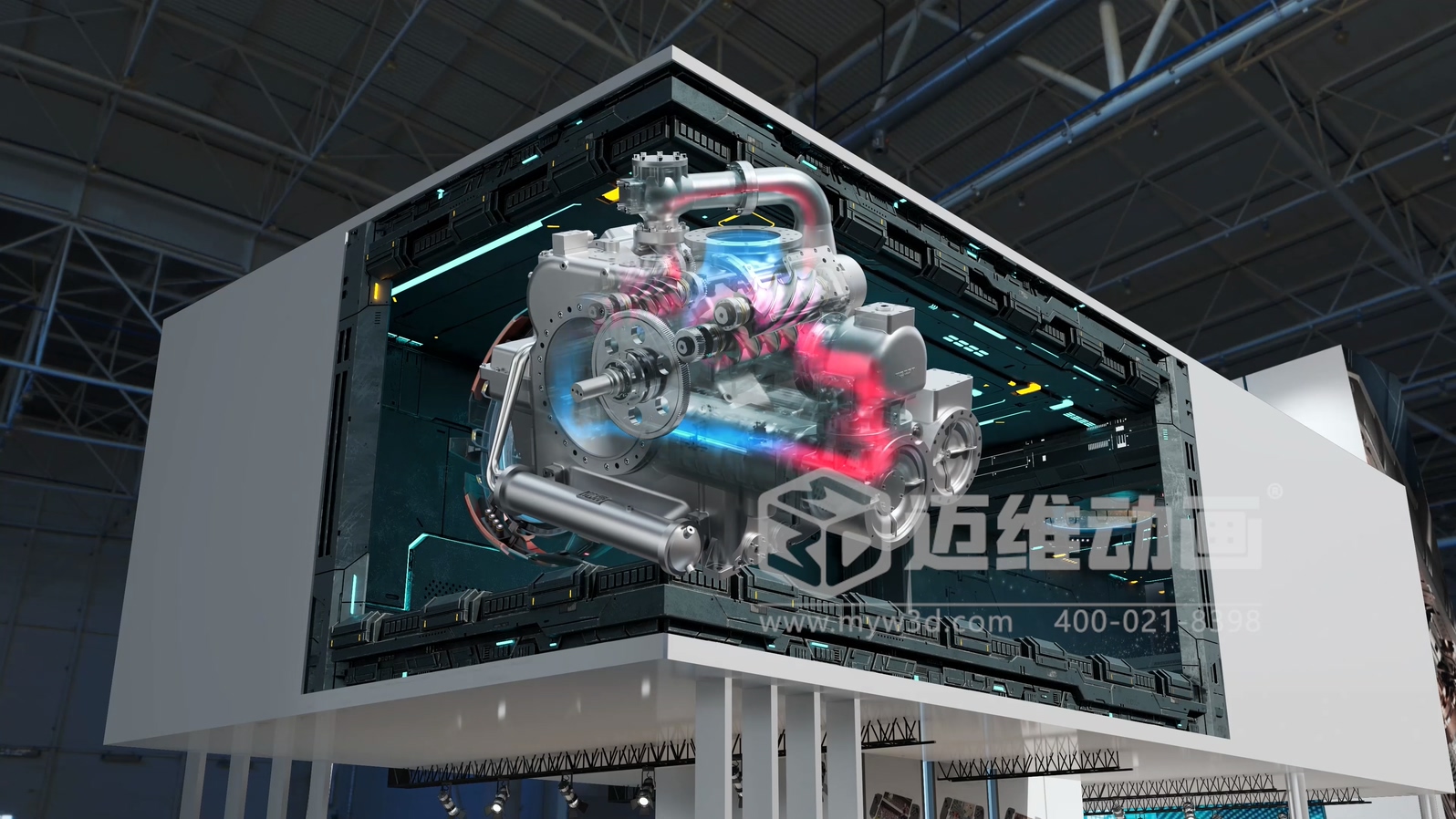 裸眼3D動(dòng)畫震撼來襲，開啟空壓機(jī)炸裂視覺之旅！(圖1)